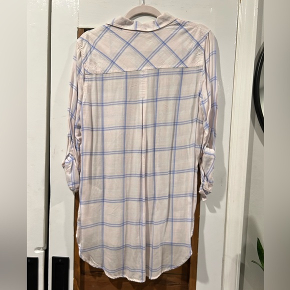 Kenneth Cole Reaction Cream, Pink and Blue Plaid Shirt - Picture 2 of 4